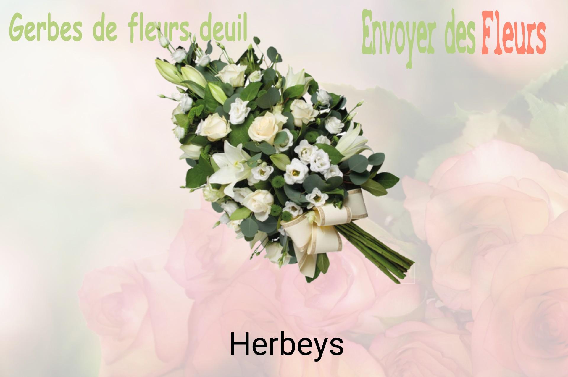 Gerbe de fleurs de deuil livrée à Herbeys